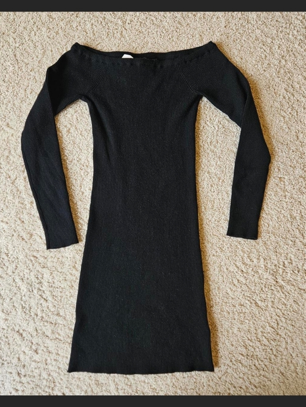 NWT Obey Black Off-Shoulder Knit Dress
